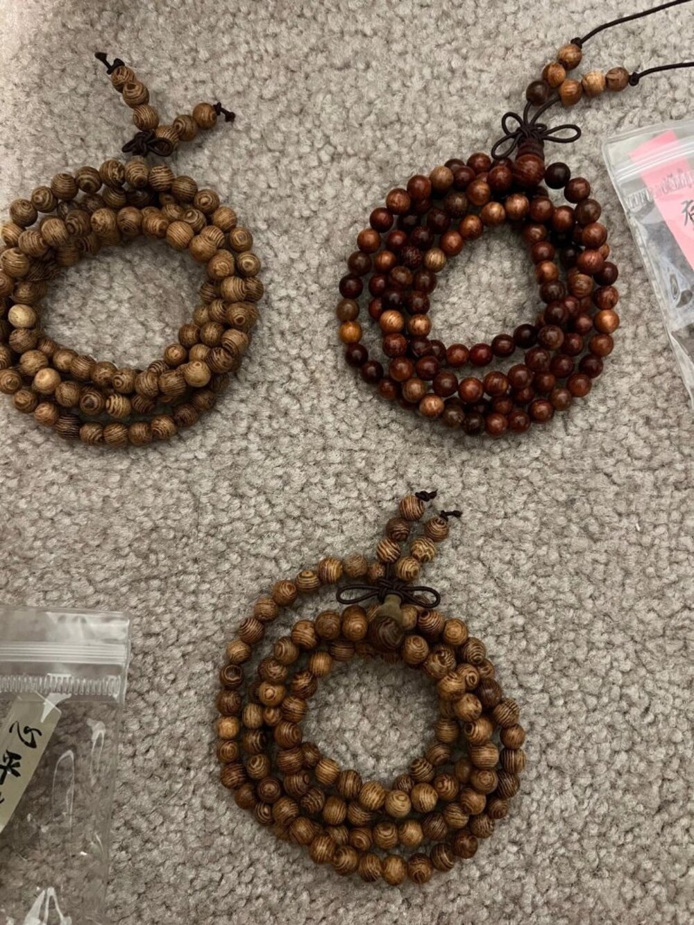 108 Bead Wooden Mala Bracelet Buddhist Prayer Beads New